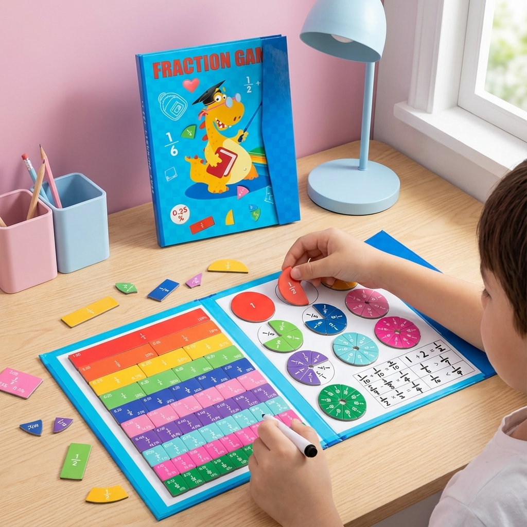 Math Game Magnetic Fractions Learning Board Set