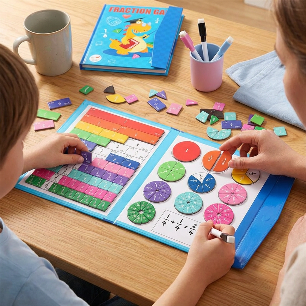Math Game Magnetic Fractions Learning Board Set