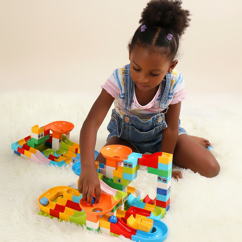 Marble Run Construction Toy Track Set Marble Track Set - Image 4
