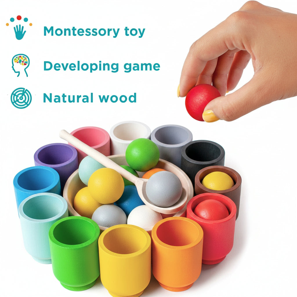 Montessori Toy Educational Toy Fine Motor Skills Toy Wooden - Image 4