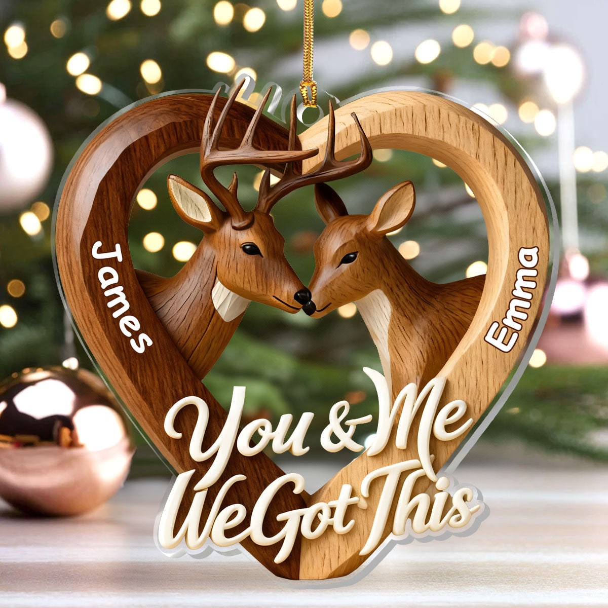 Personalized Christmas Ornament Custom Ornament Heart Design - Image 4