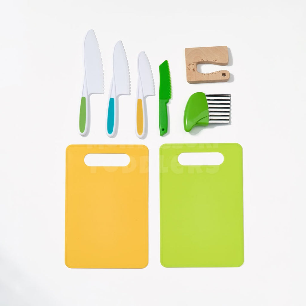 Plastic Cutting Board Set Kitchen Toddler Easy Grip Handles - Image 3