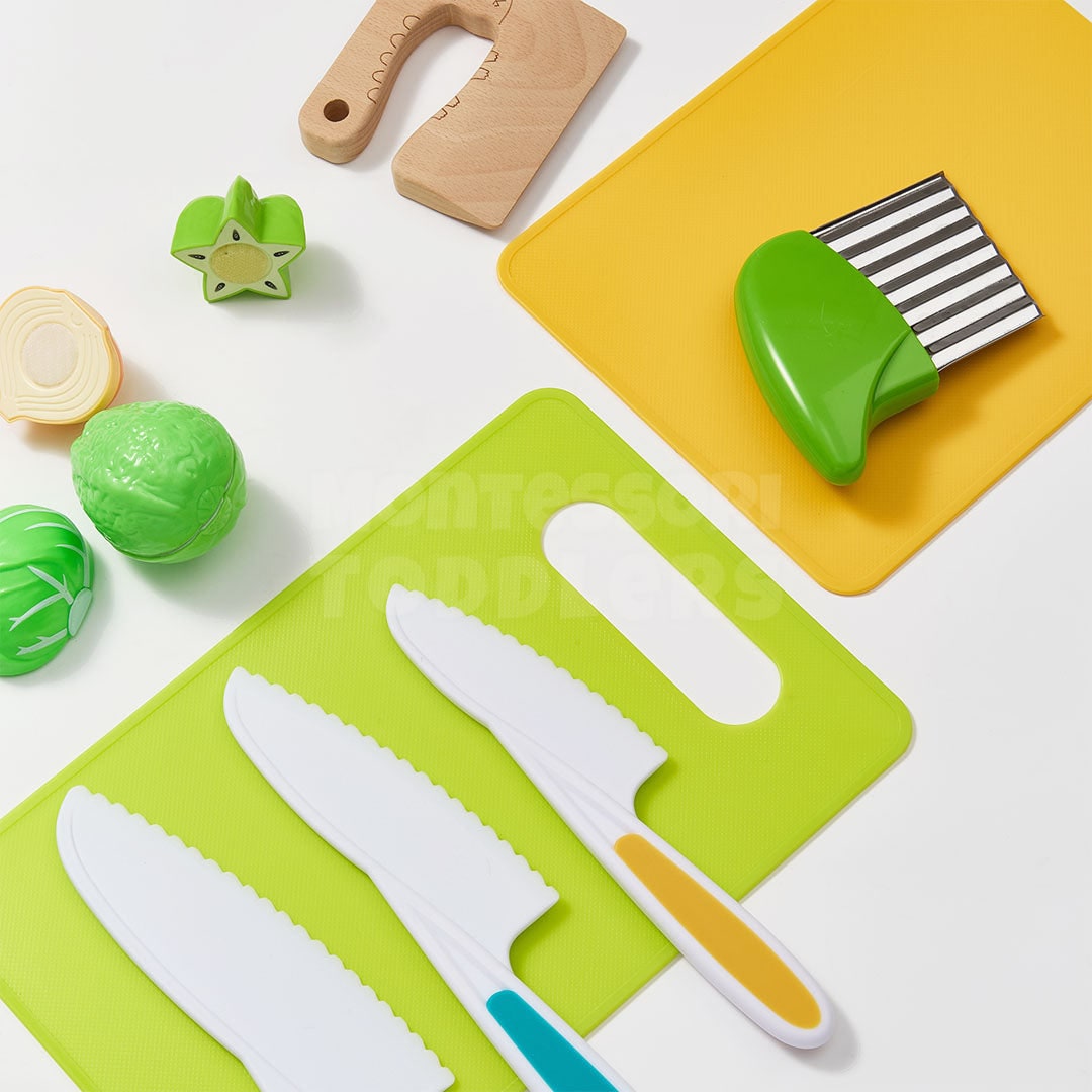 Plastic Cutting Board Set Kitchen Toddler Easy Grip Handles - Image 4