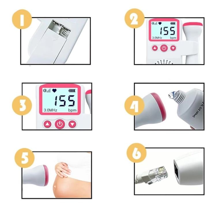 Portable Fetal Monitor Portable Fetal Doppler Baby Heart Monitor - Image 12