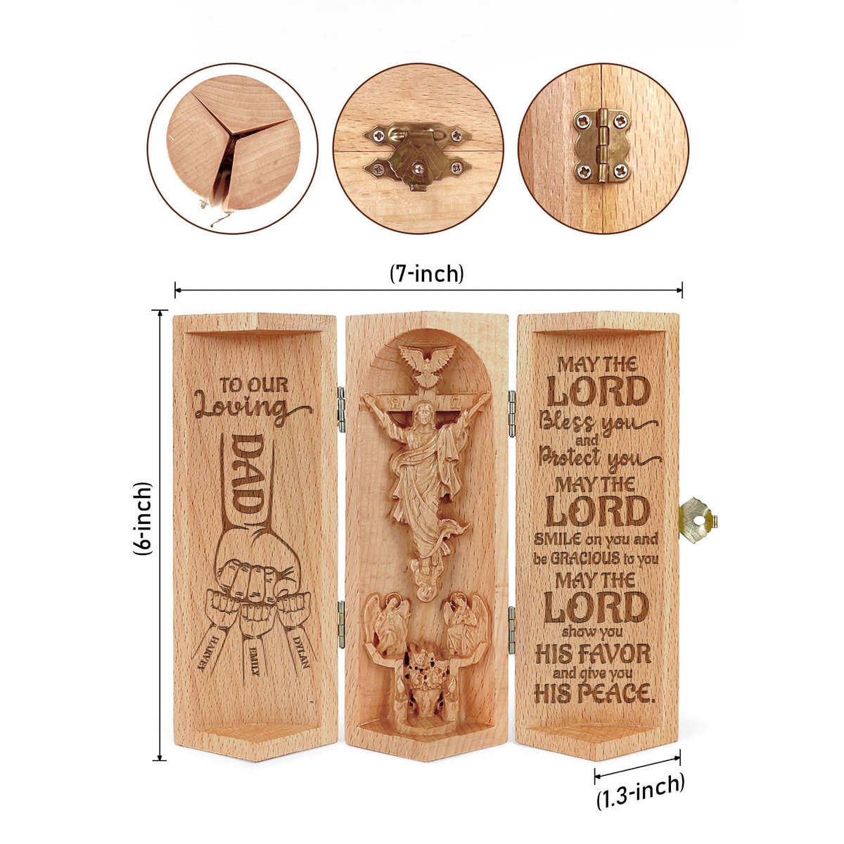 Religious Statue Personalized Wooden Gift Wooden Sculpture - Image 3