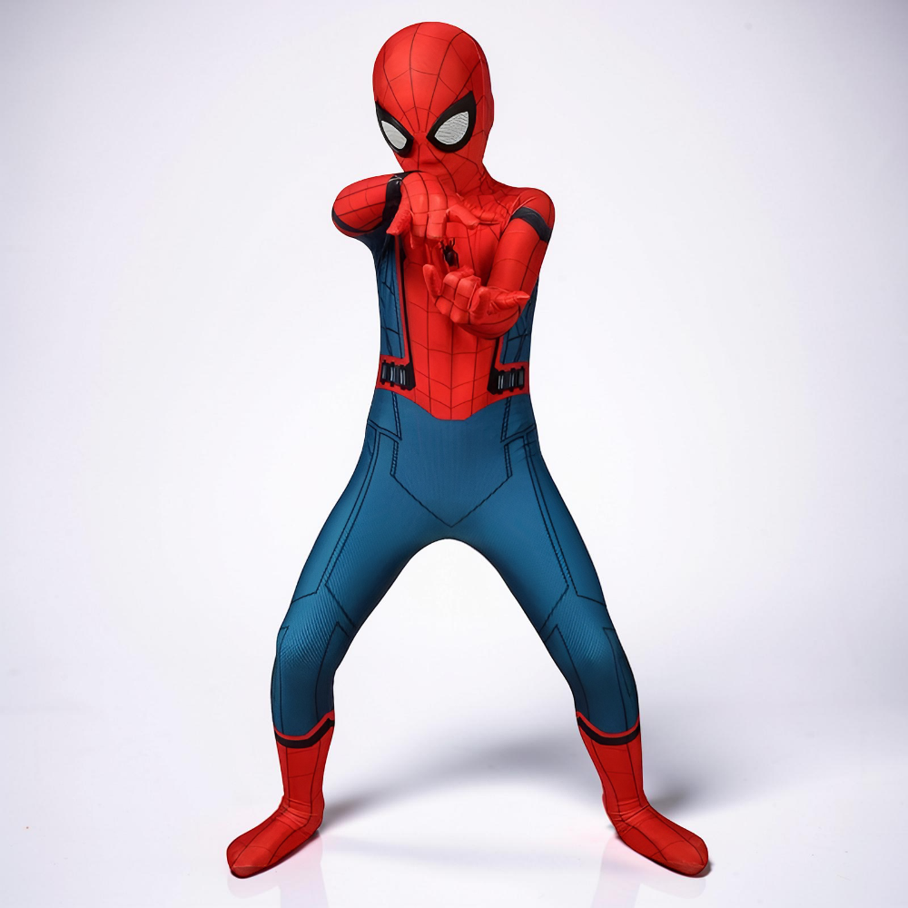 Halloween Costume Kids Superhero Stretch Bodysuit Mask