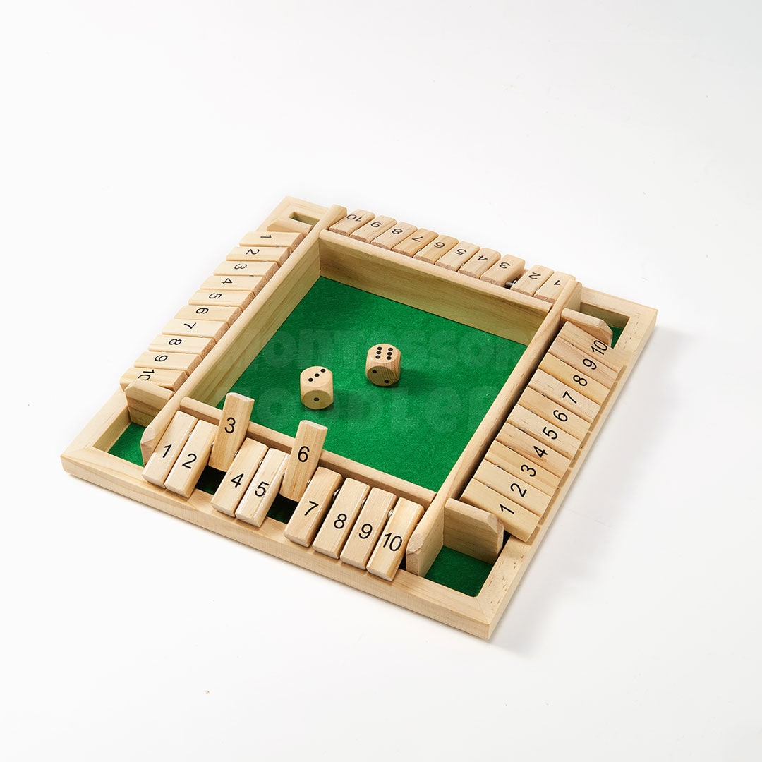 Shut the Box Game Family Night Wooden Dice Board￼ - Image 1