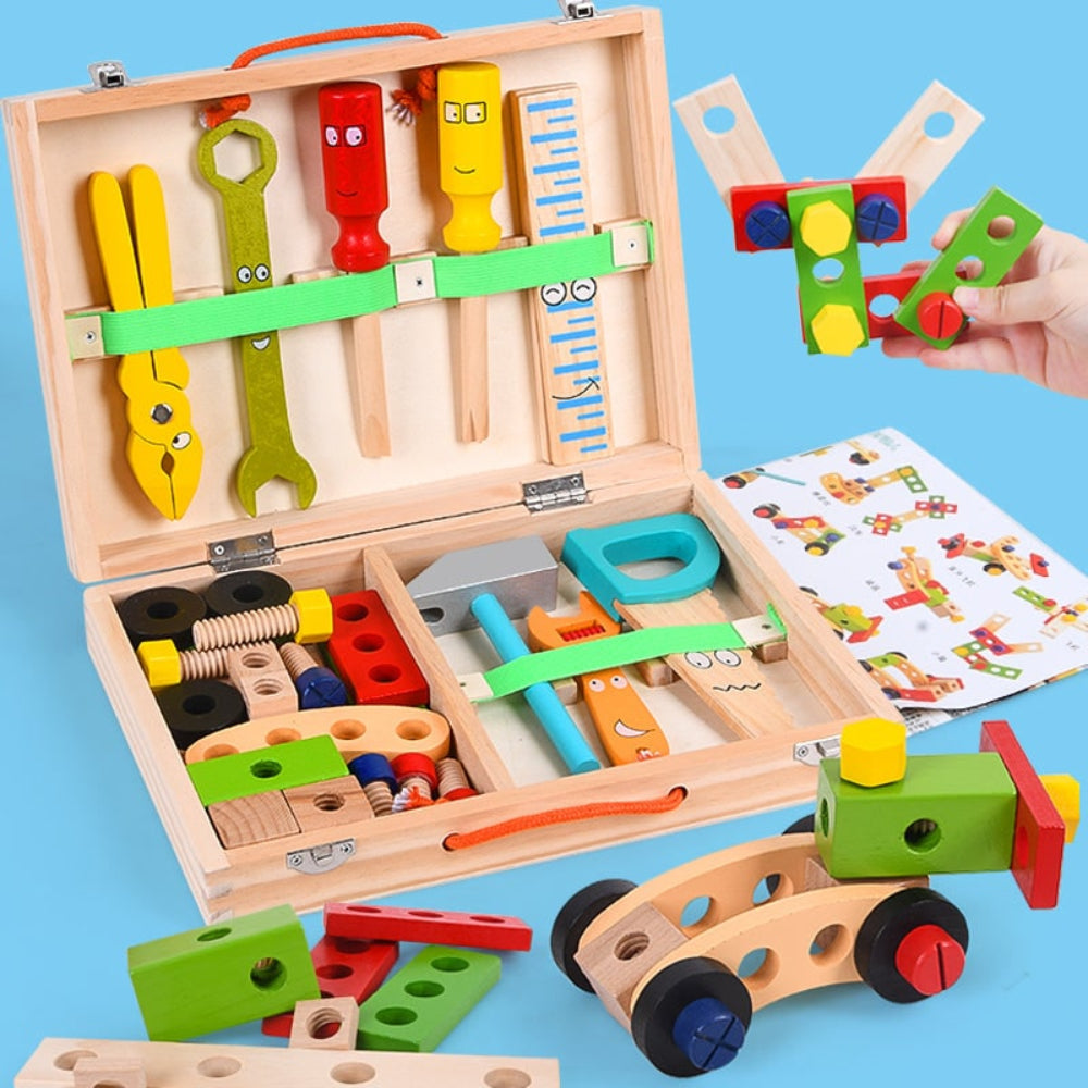 Women's Educational Toy Kids Tool Box Wooden Wooden Tool Set - Image 1